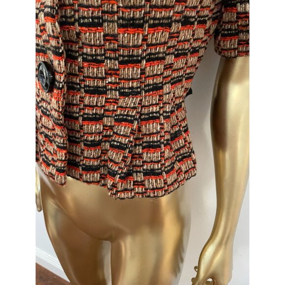 Anthropologie Elevenses Short Sleeve Button Blazer Bow Belted Y2K Cottagecore - Picture 11 of 16